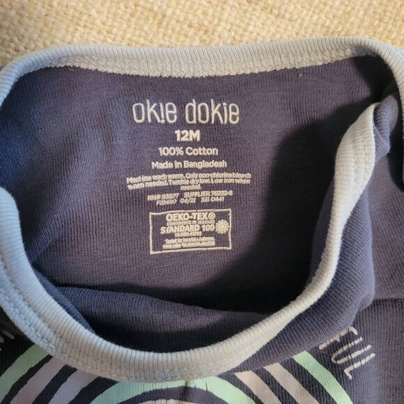 Okie Dokie Rainbow "You Make the World More Colorful" 2 Pc Outfit Blue 12 Month - Picture 3 of 7
